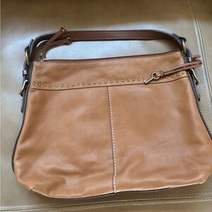Fossil tan Leather Shoulder boho bohemian style Bag